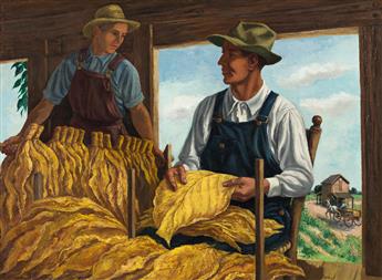 ERNEST FIENE (1894-1965) Farmers in the Grading Room.                                                                                            